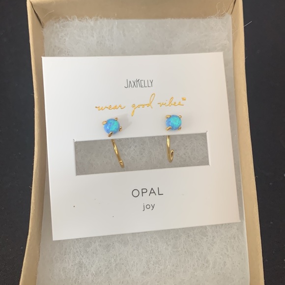 🎊HP🎉 JaxKelly Opal Earrings 18k gold/sterling silver NIB - Picture 8 of 11